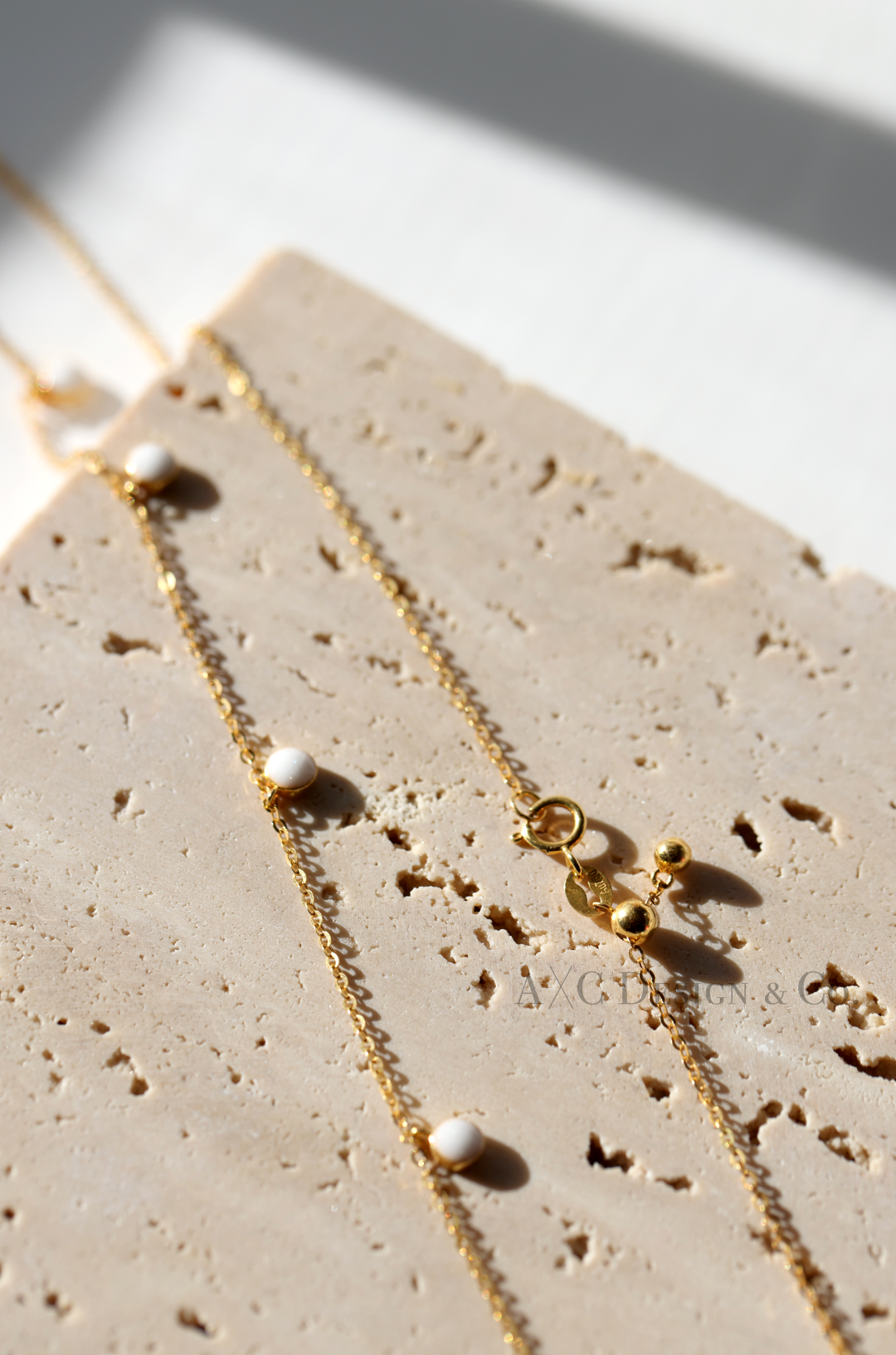 Solid 18K Gold Minimalist Breastmilk Pearl Drop Adjustable Necklace