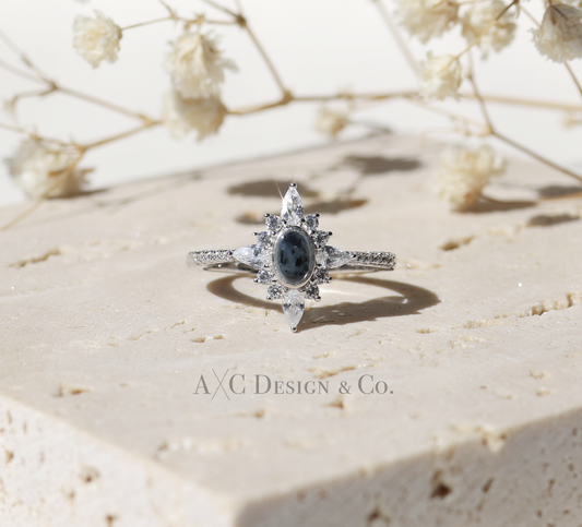 Starry Oval Cremation Ring (DIY Kit)