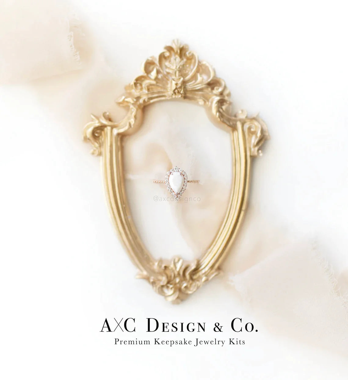 18K Grand Teardrop Stackable Breastmilk Ring