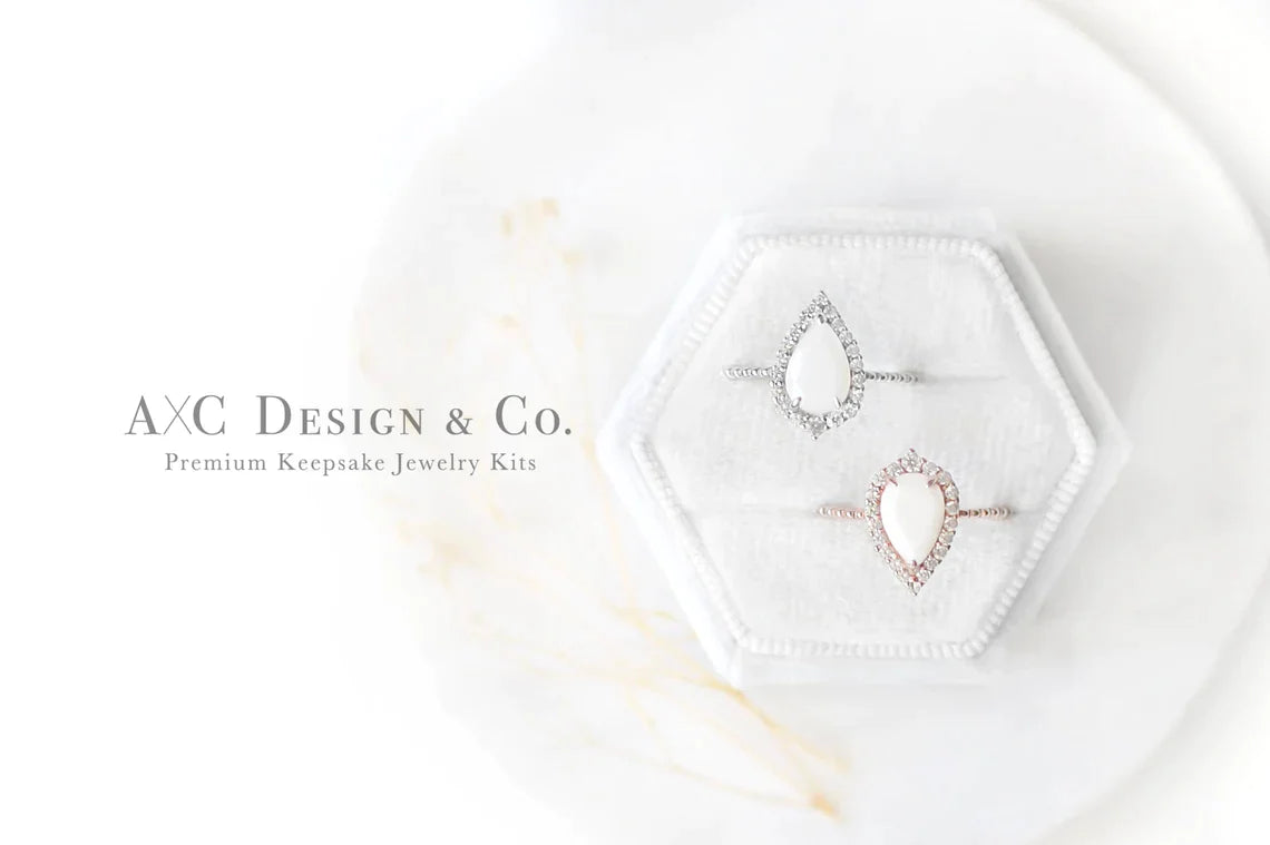 18K Grand Teardrop Stackable Breastmilk Ring