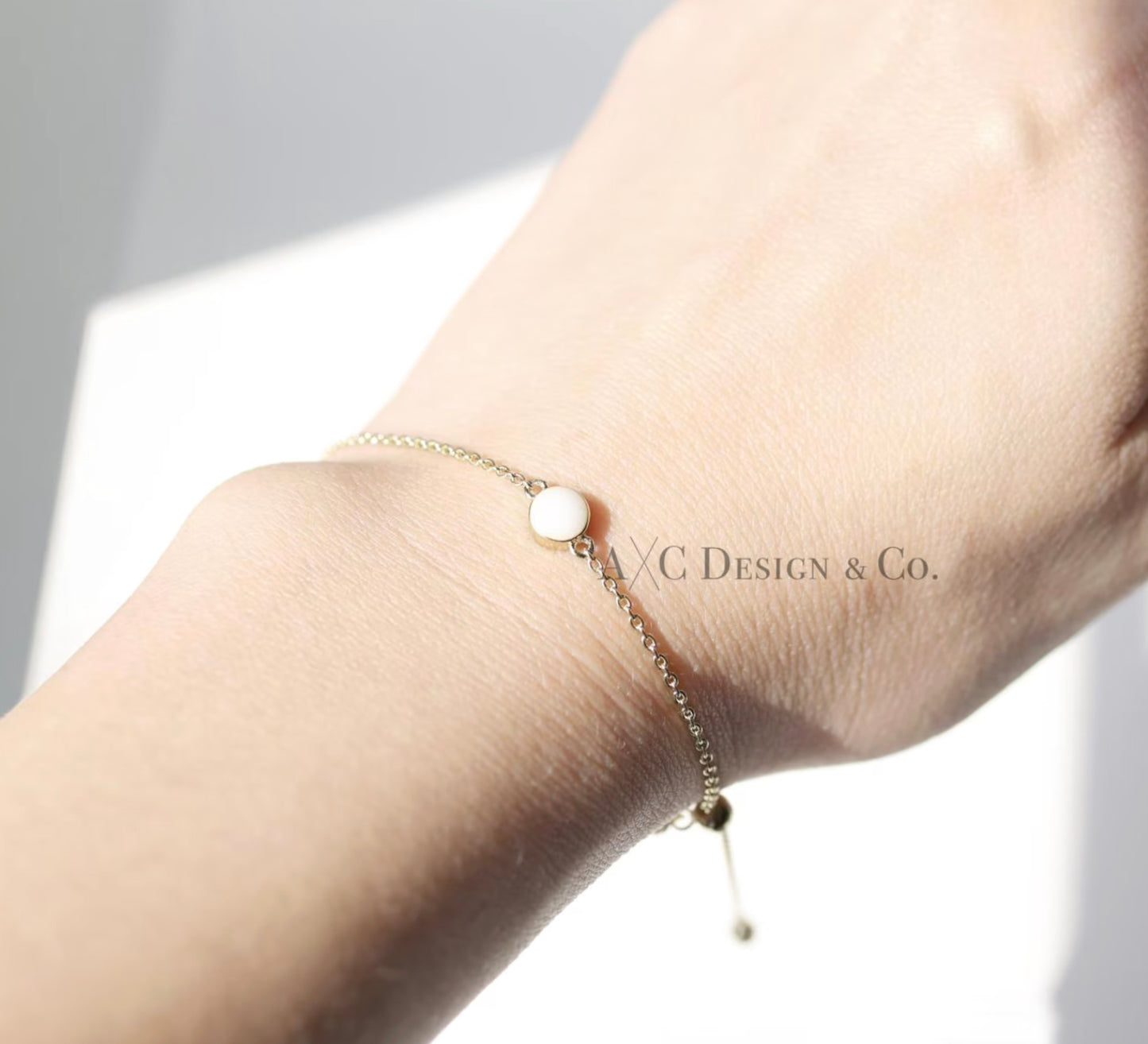18K Vermeil Gold Minimalist Round Cremation Adjustable Bracelet (DIY KIT)