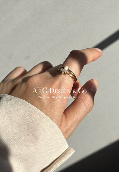 18K Gold Vermeil Minimalist Round Breastmilk Ring Set (DIY Kit)