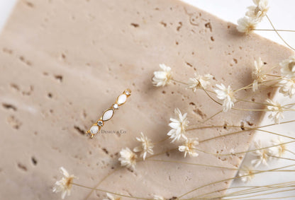 Minimalist Solid 18K Gold Marquise Breastmilk Band (DIY Kit)