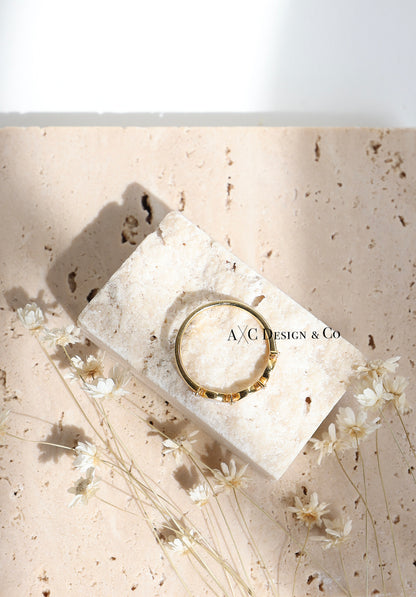 Minimalist Solid 18K Gold Marquise Breastmilk Band (DIY Kit)