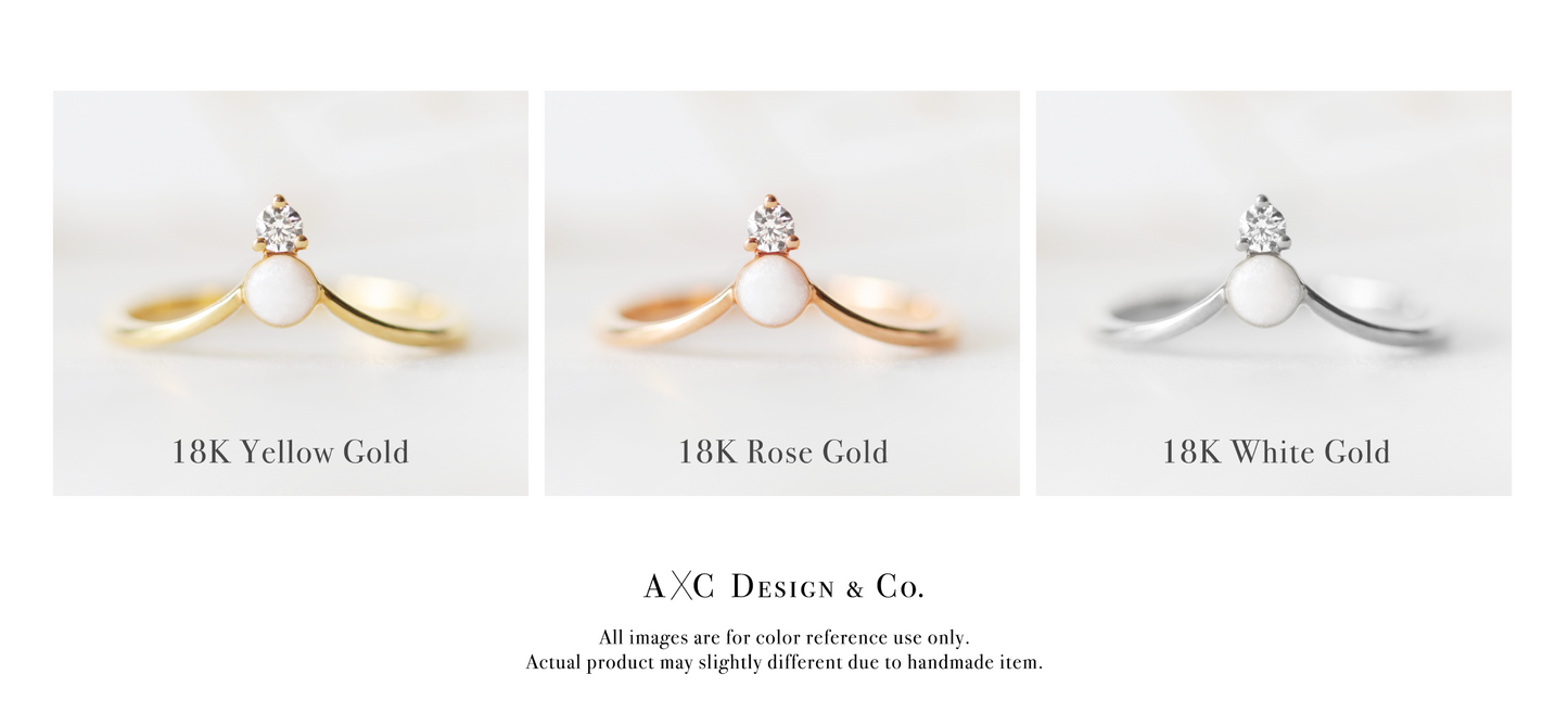 Solid 18K Minimalist Diamond Crown Cremation Ring (DIY KIT)