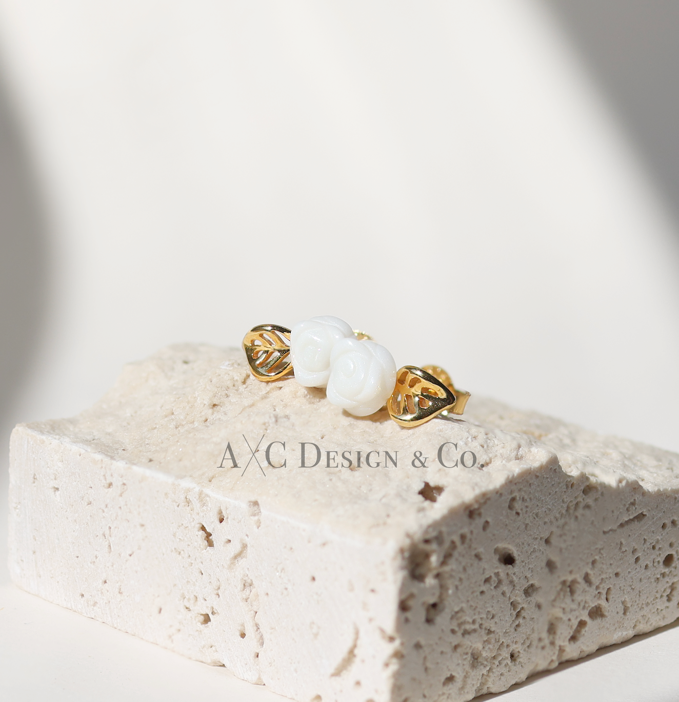 Solid 18K Gold Rose Breastmilk Studs