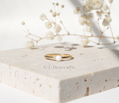 18K Gold Vermeil Minimalist Round Breastmilk Ring (DIY Kit)