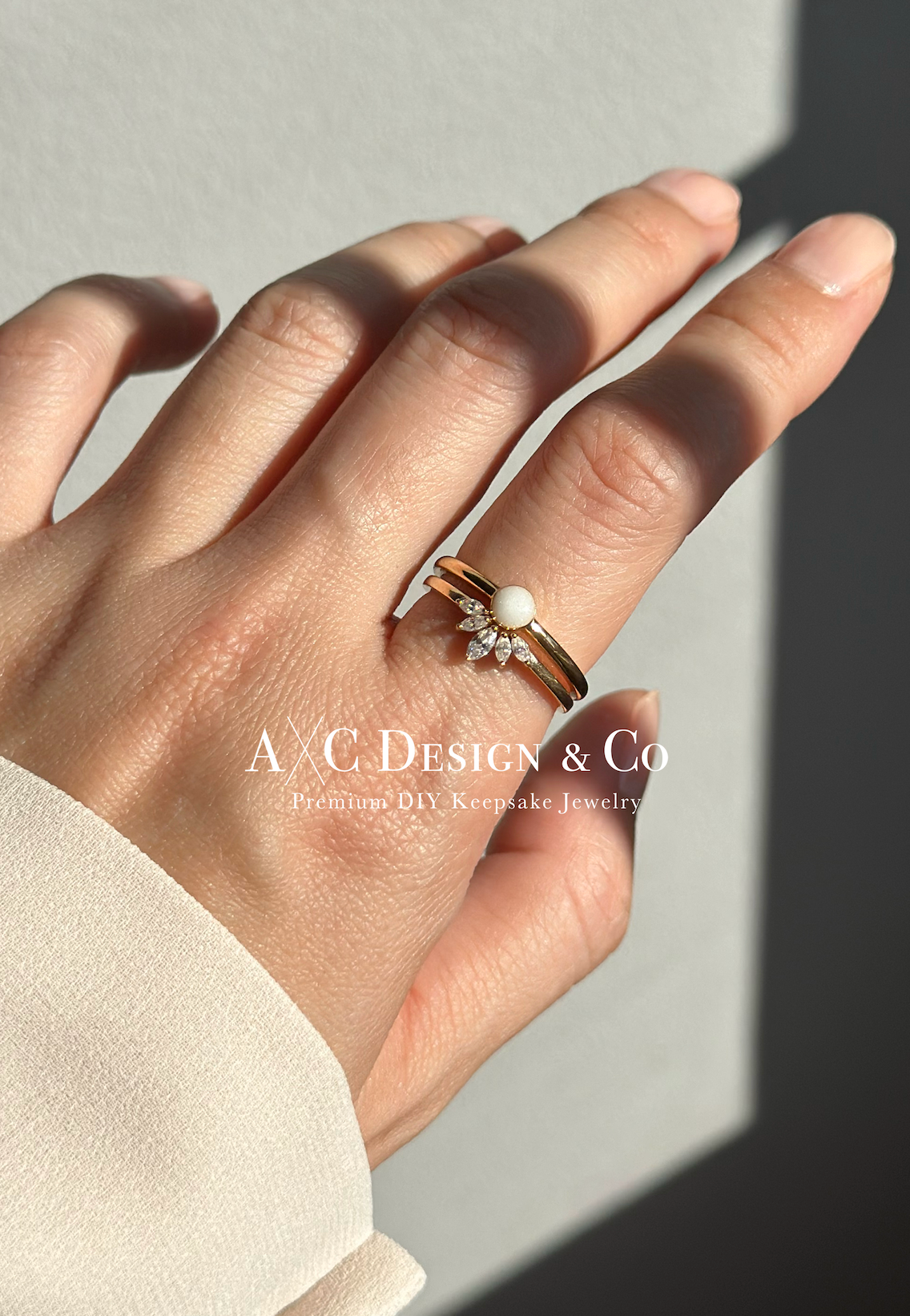 18K Gold Vermeil Minimalist Round Breastmilk Ring Set (DIY Kit)