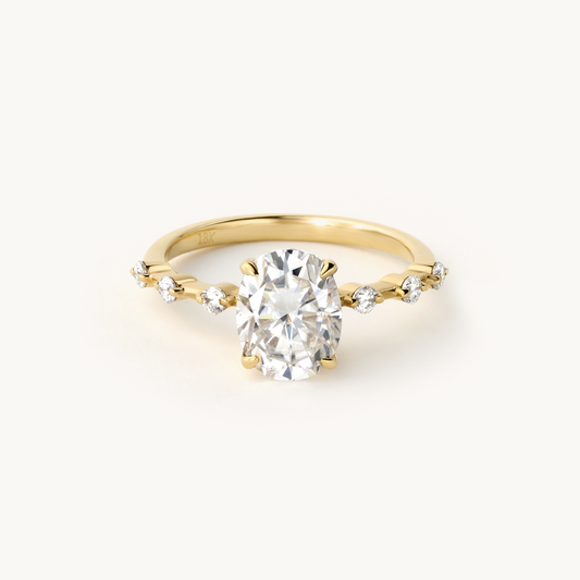 Starry Oval 2.5CT Engagement Ring