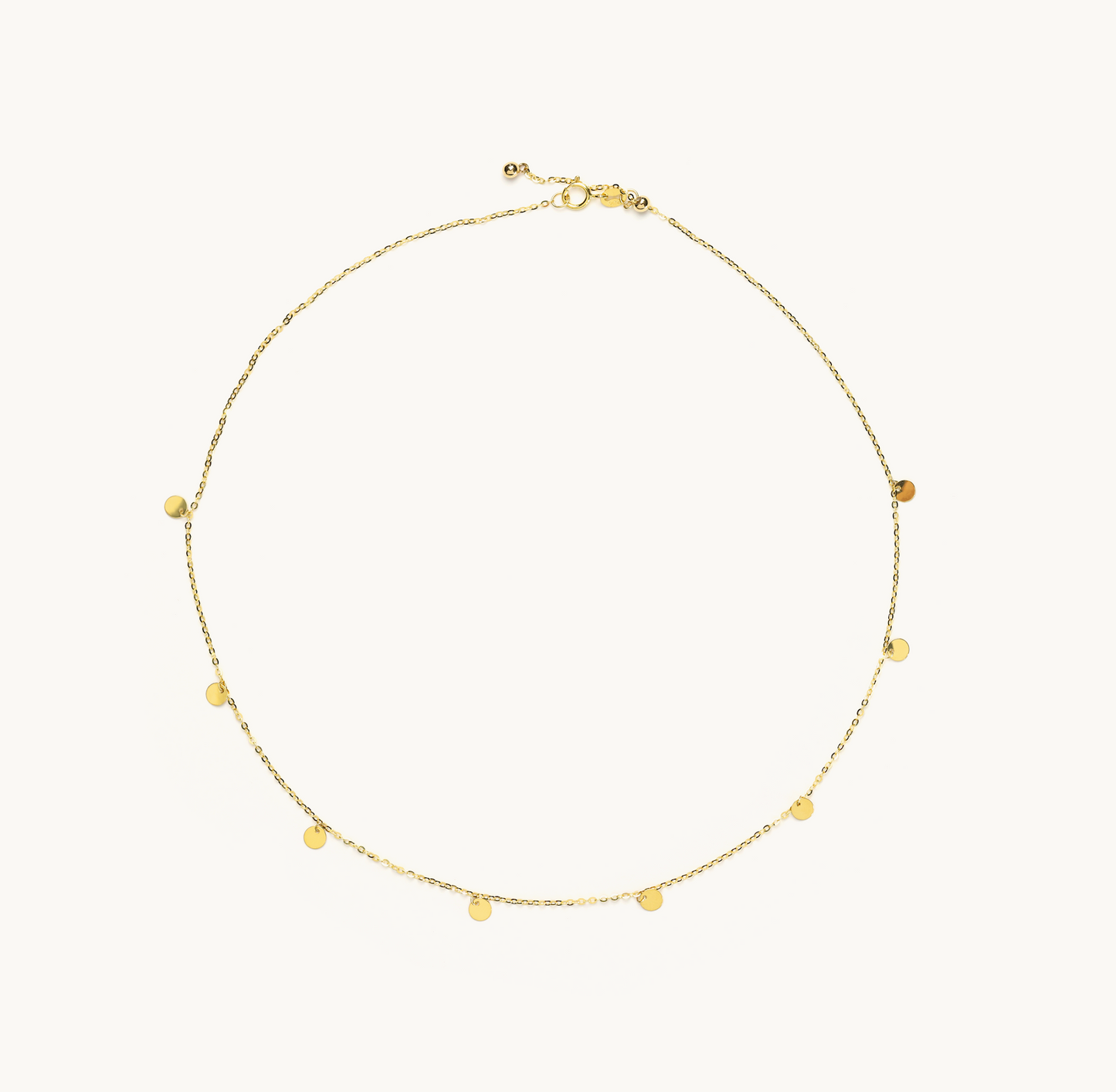 Dainty Disk Adjustable Necklace