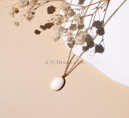 Minimalist Oval Breastmilk Necklace in 18K Solid Gold (DIY Kit)