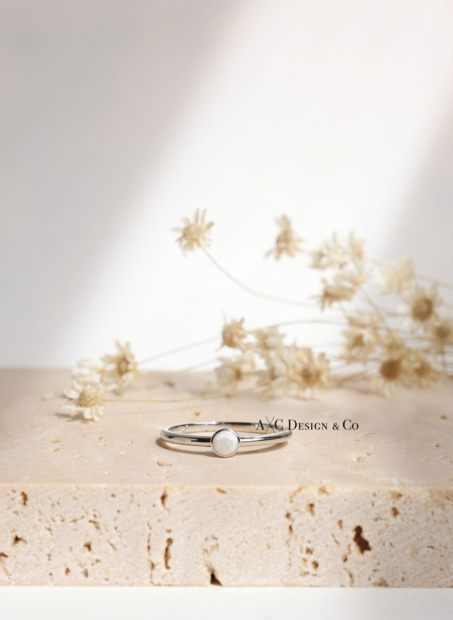 Minimalist Round Silver Breastmilk Ring (DIY Kit)